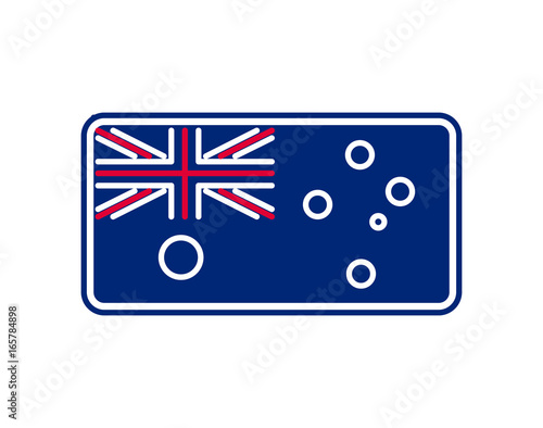 Australia flag linear style. Sign Australian. National Symbol