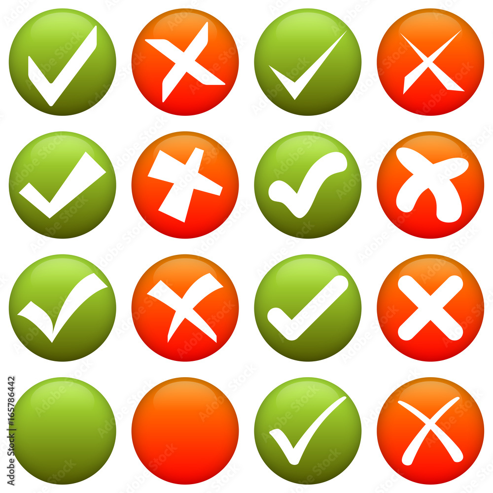 cross and check mark collection Adobe Stock