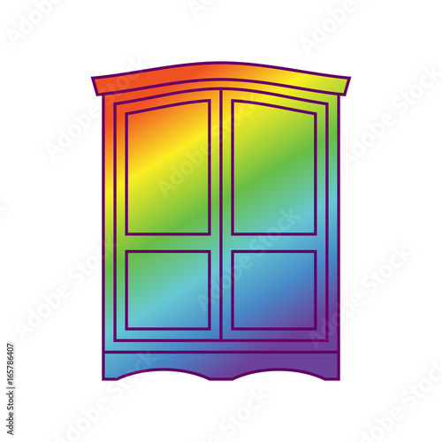 Wardrobe LGBT Open door. Get out of wardrobe gay. recognition Furniture