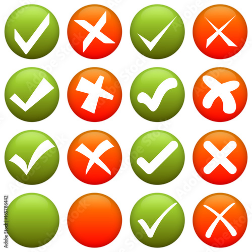 cross and check mark collection