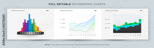 Full Editable Infographic Chart. Vector Template And Mockup For Your Business Brochure Or Presentation Design