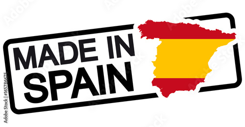 black stamp with text Made in Spain