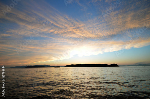 The sunset of Japanese sea photo