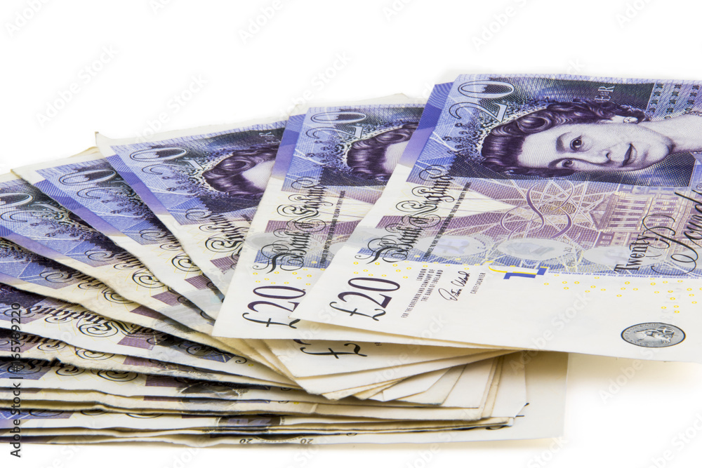 twenty pounds banknote isolated on white background photo. Beautiful picture, background, wallpaper twenty pounds banknote isolated on white background photo. Beautiful picture, background, wallpaper
