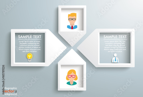 Paper Arrow Frames Solution Woman Man Business