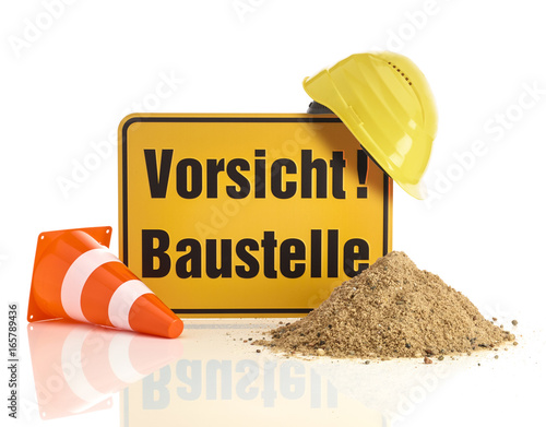 Schild Vorsicht Baustelle