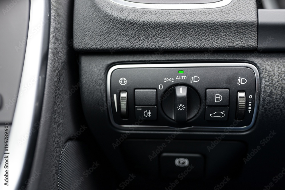 Car headlights control panel Car headlights control panel