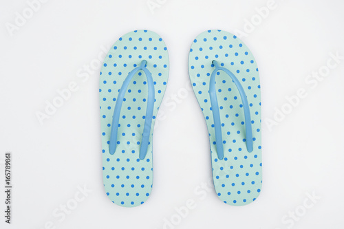 blue sandals isolated on white background