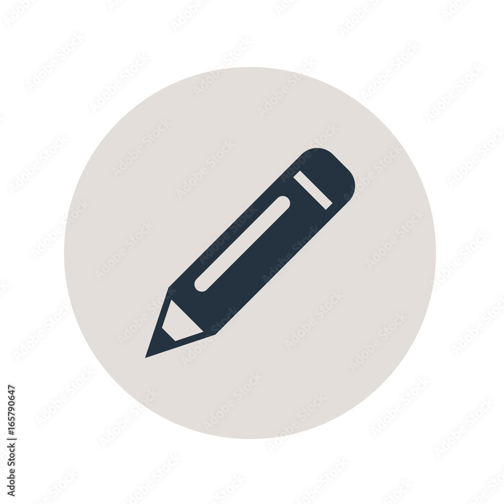 Icono plano lapiz en circulo gris Icono plano lapiz en circulo gris