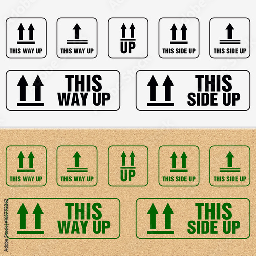 This Side Up Icon. This Way Up Sign. Packaging Symbol for Delivery of Cargo