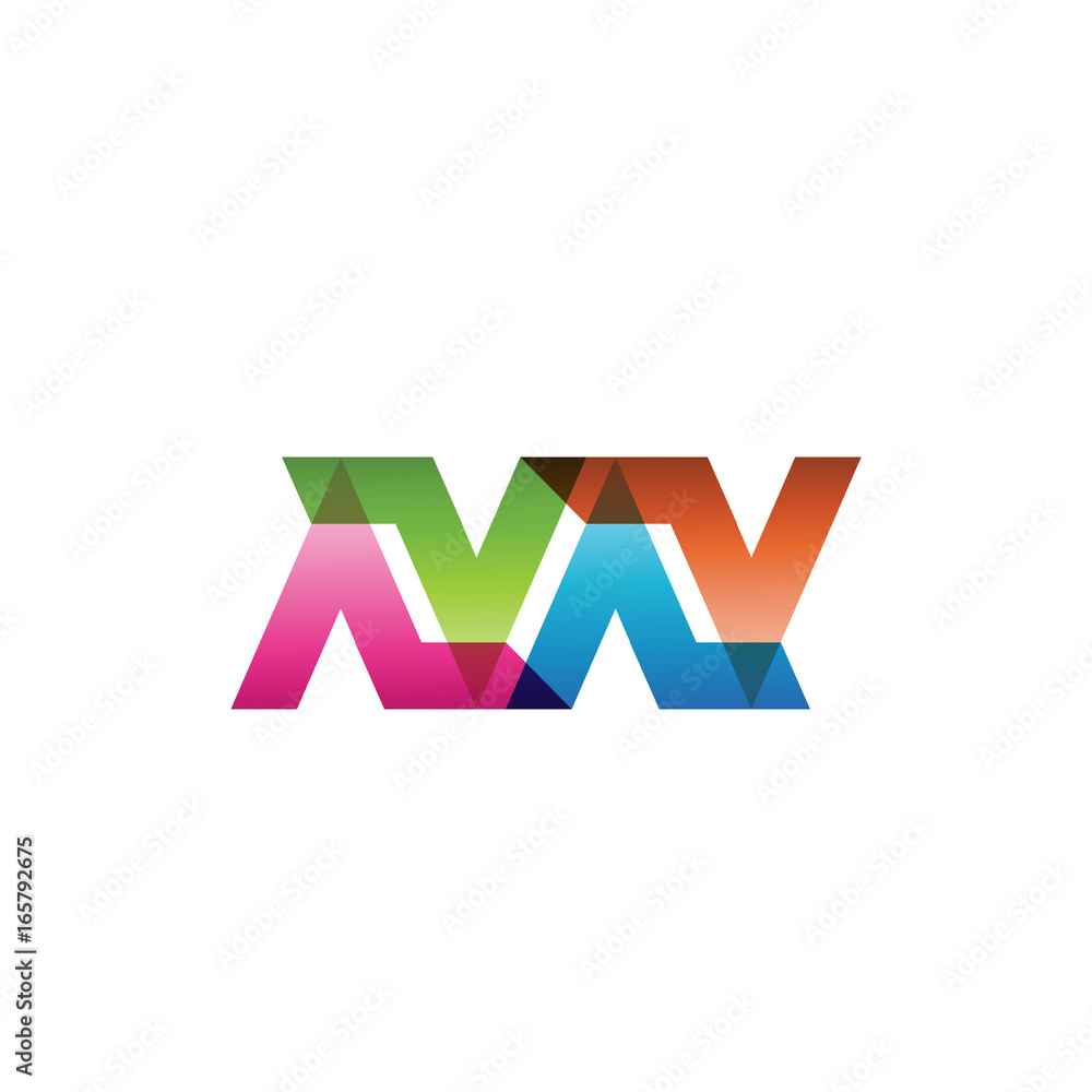 color letter A V logo template