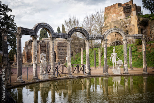 Villa Adriana. Canopus of the Hadrian Villa in Tivoli, Italy.  photo