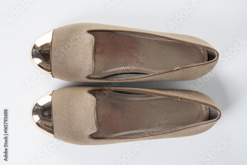 Brown women shoes, view from the top