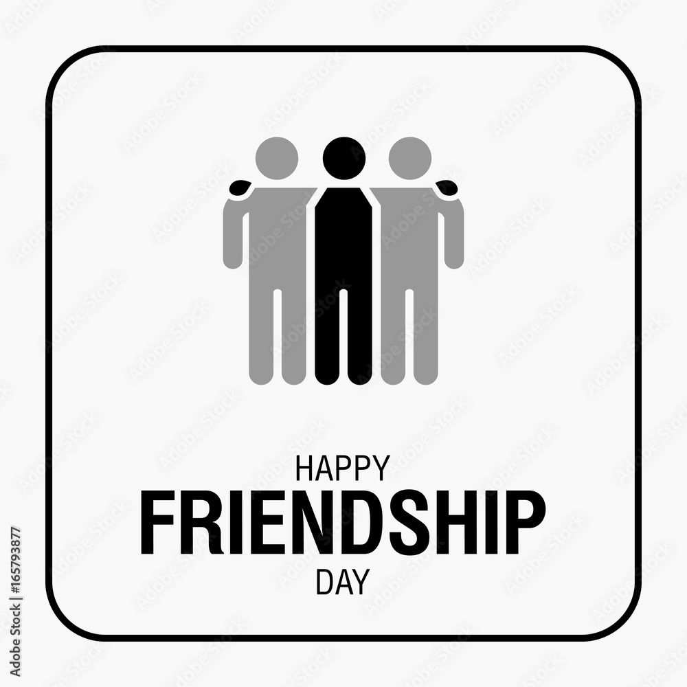 Happy Friendship Day text for friends greeting card simple design Happy Friendship Day text for friends greeting card simple design