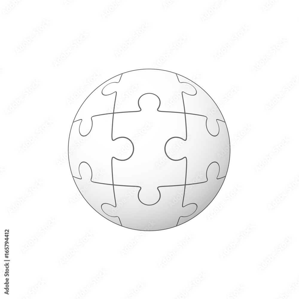 Jigsaw puzzle in the form of a circle. Vector Jigsaw puzzle in the form of a circle. Vector
