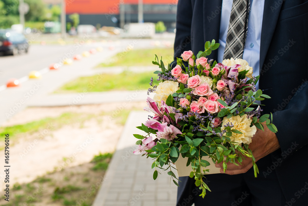 box with flowers