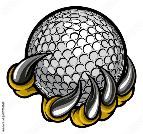 Monster or animal claw holding Golf Ball photo