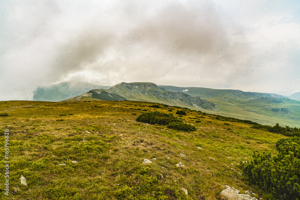 Beautiful mountain scenery with clouds above