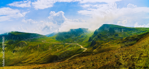 Panorama with the Carpathian mountains. Romania photo