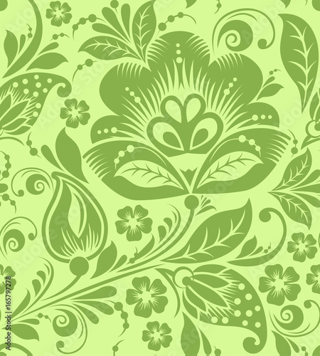Greenery russian floral seamless pattern texture, illustration. Spring 2017 khokhloma style