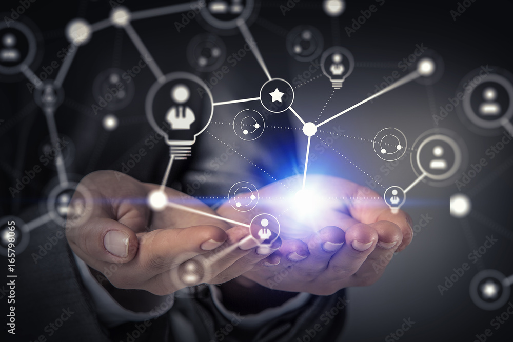 Social interaction concept . 3D render Social interaction concept . 3D render