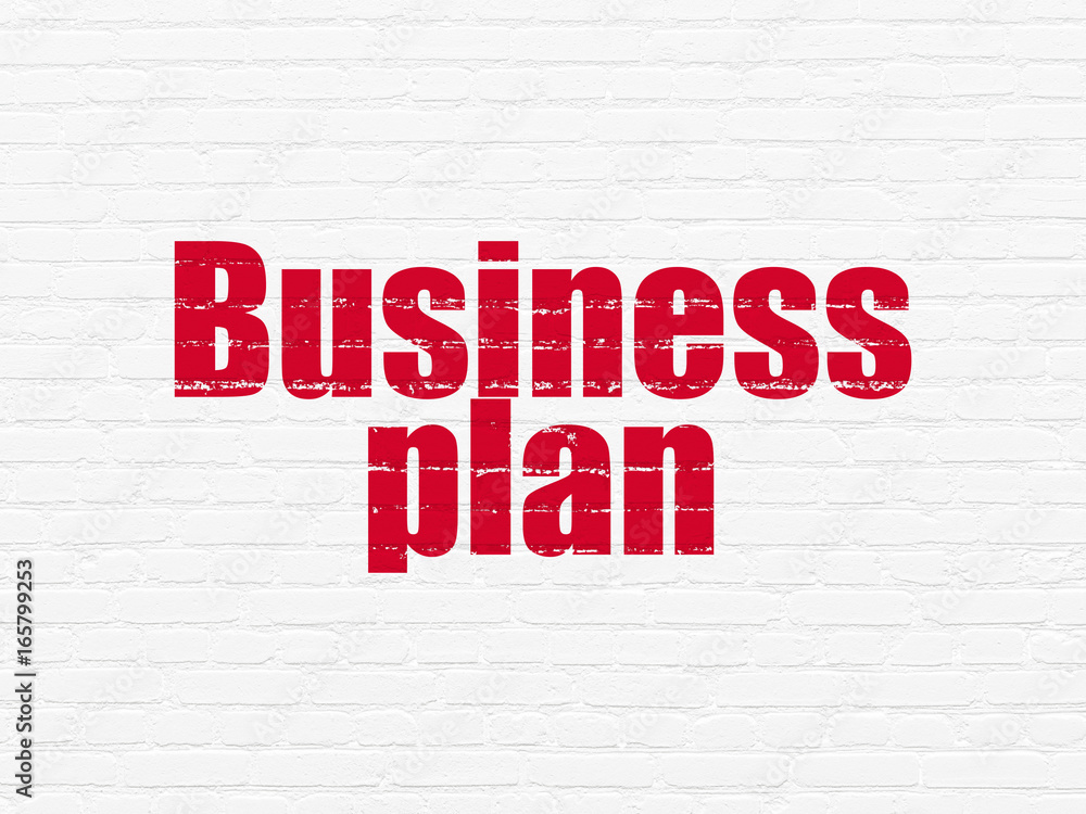 Finance concept: Business Plan on wall background
