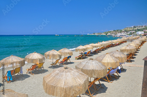 The picturesque beach on the island of Ischia photo