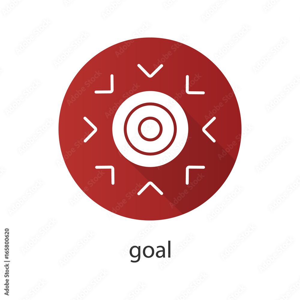 Goal symbol flat design long shadow glyph icon Goal symbol flat design long shadow glyph icon