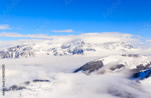 Mountains with snow in winter. Ski resort  Soll  Tyrol  Austria