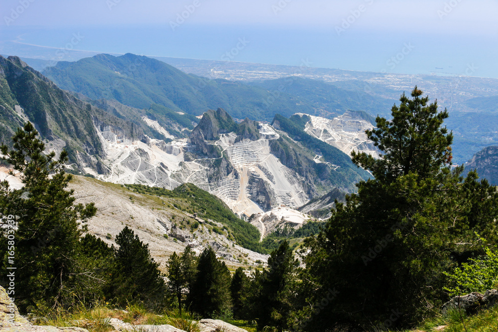 A view of marble quarry in carrara