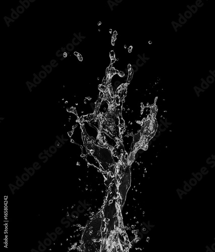 water Splash On Black Background