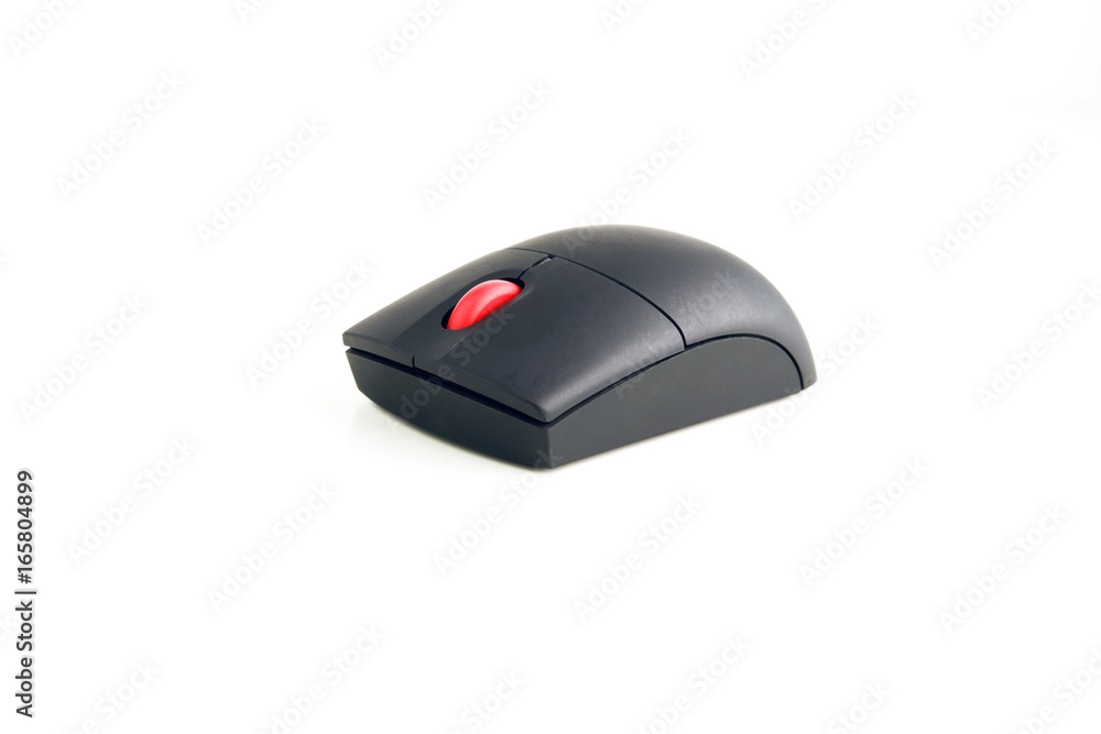Black Computer Wireless Mouse Isolated On White Background Black Computer Wireless Mouse Isolated On White Background