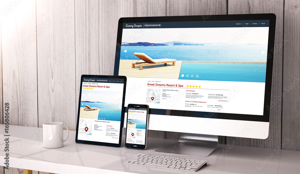 devices responsive on workspace luxury escapes website design