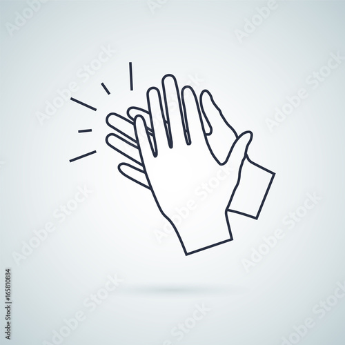 clapping hand icon, illustration isolated vector sign symbol