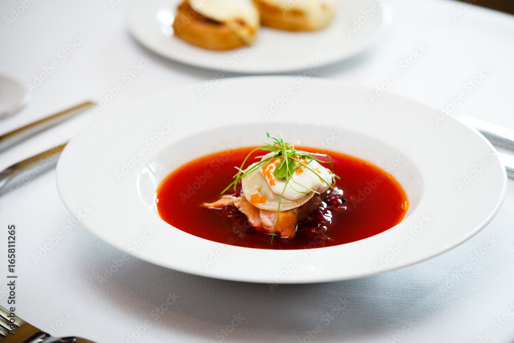 Beetroot soup with chicken Beetroot soup with chicken