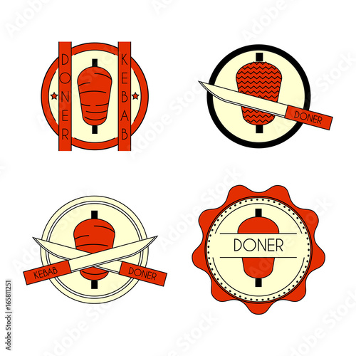 doner kebab badge set