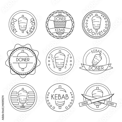 doner kebab badge set