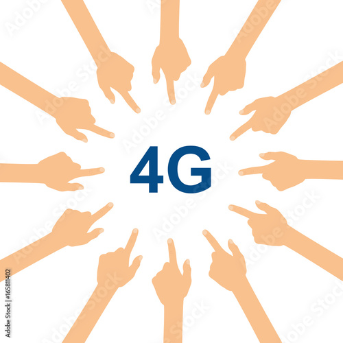Viele Hände zeigen auf - 4G