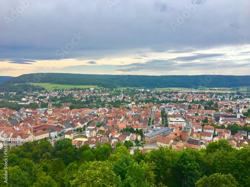 Stadt tuttlingen von dem Turm auf der Ruine Honberg 