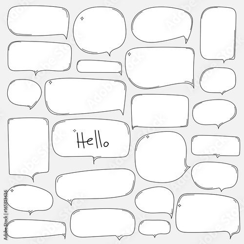 Hand Drawn Bubbles Set.