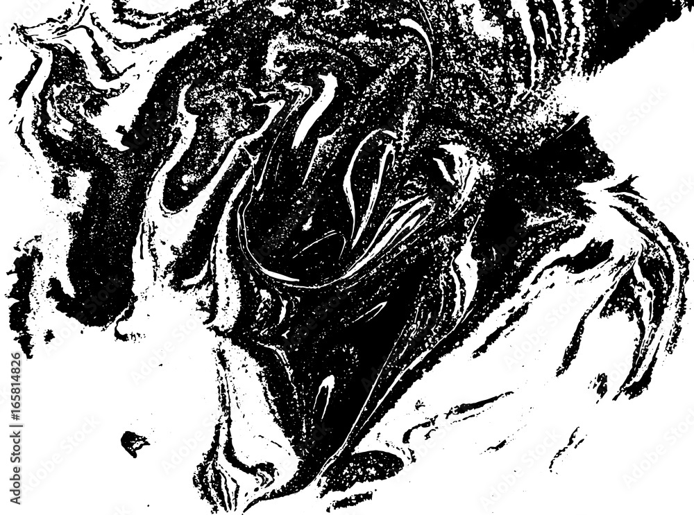 Black and white liquid texture. Watercolor hand drawn marbling illustration. Abstract vector background. Monochrome marble pattern. Black and white liquid texture. Watercolor hand drawn marbling illustration. Abstract vector background. Monochrome marble pattern.