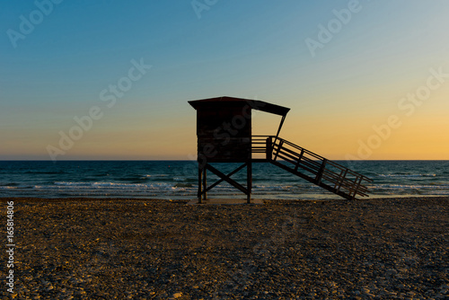 Baywatch tower on the beach