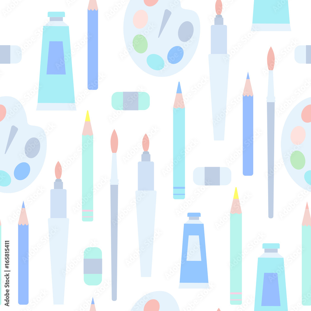 Drawing tools seamless vector pattern Drawing tools seamless vector pattern