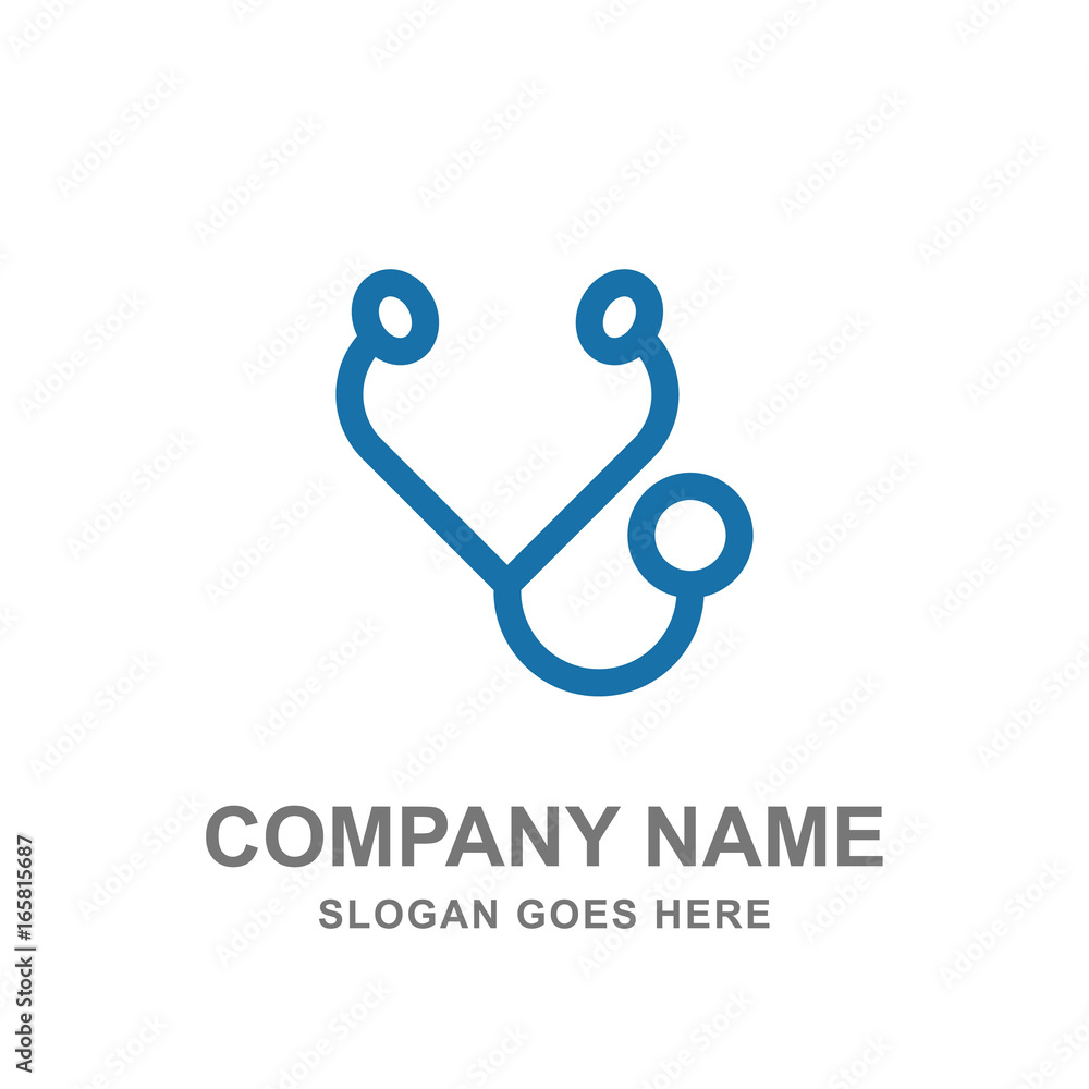 Fototapeta premium Stetoschope Medical Healthcare Doctor Logo Vector Icon Business Template