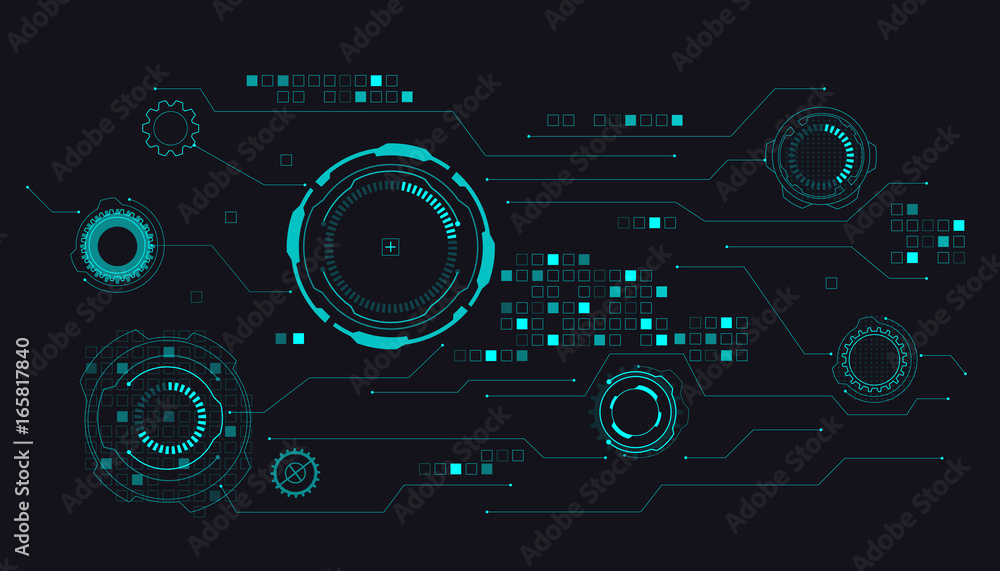 HUD Futuristic Interface Concept Vector Background