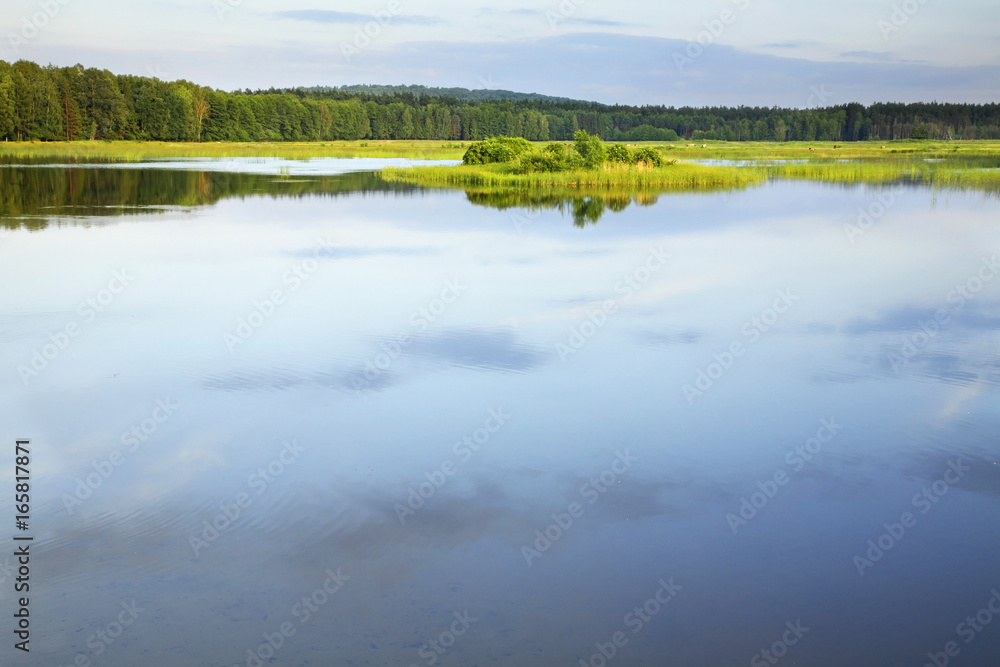 Echo lake near Zwierzyniec. Poland