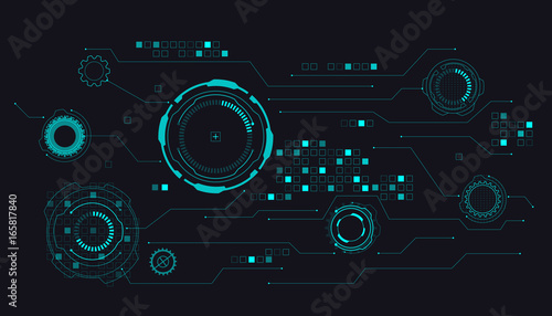 HUD Futuristic Interface Concept Vector Background