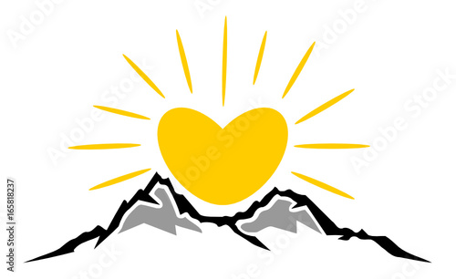 Berge Herz Sonne