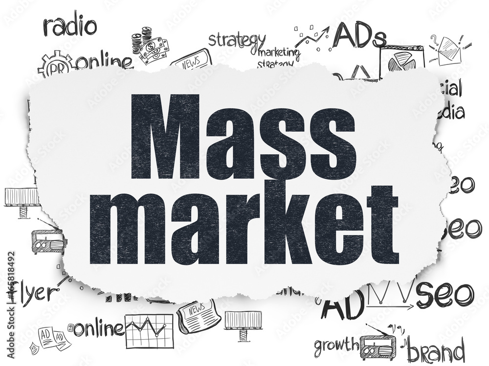 Marketing concept: Mass Market on Torn Paper background