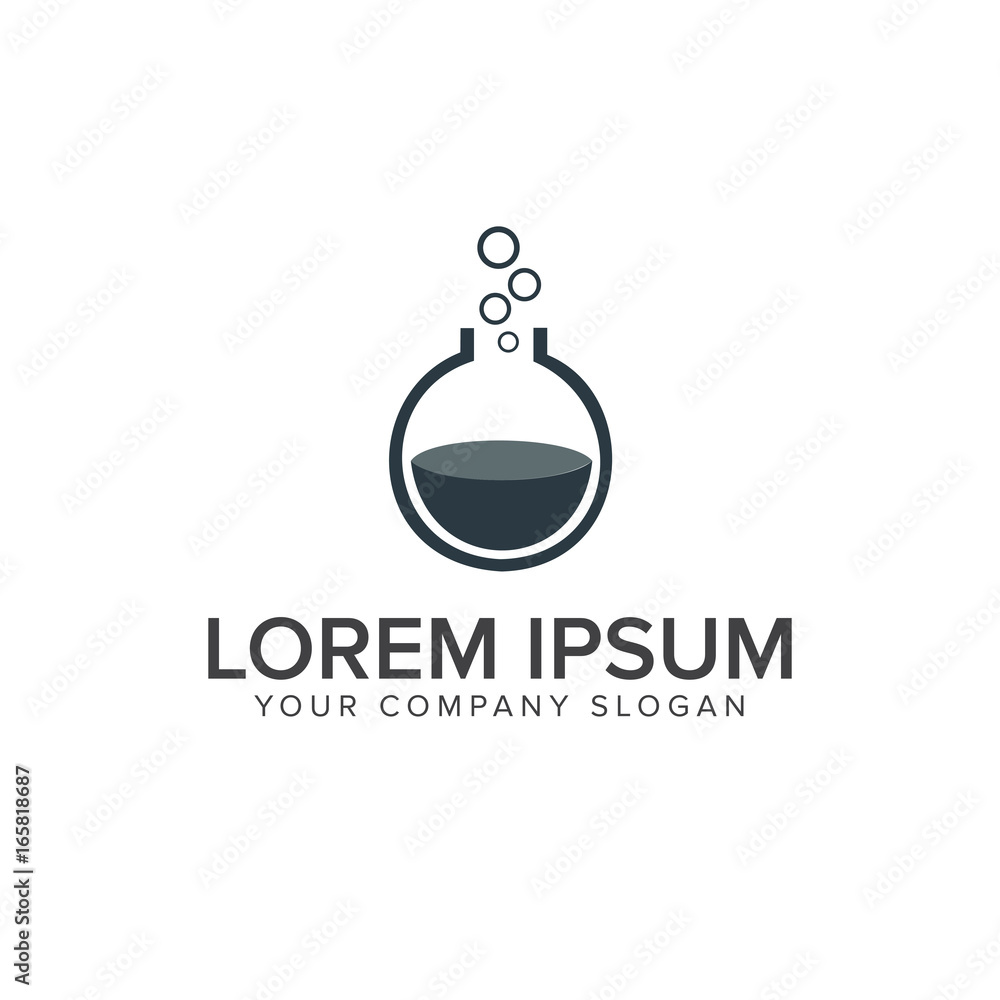 Lab logo. flask glass logo design concept template Lab logo. flask glass logo design concept template